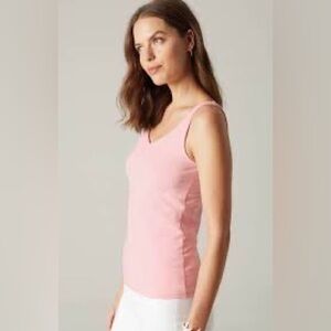 NWT J.Jill Perfect Reversible Tank pink lemonaid women’s size LP cotton blend